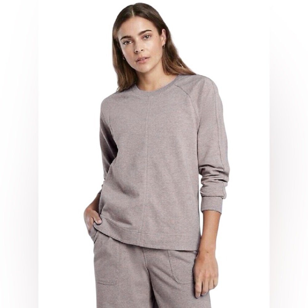 Athleta Farallon Oatmeal Cream Pullover Sweatshirt Sz XL
